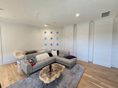 Living Room with Accent Wall Construction