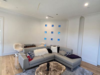 Residential Living Room with Accent Wall Construction